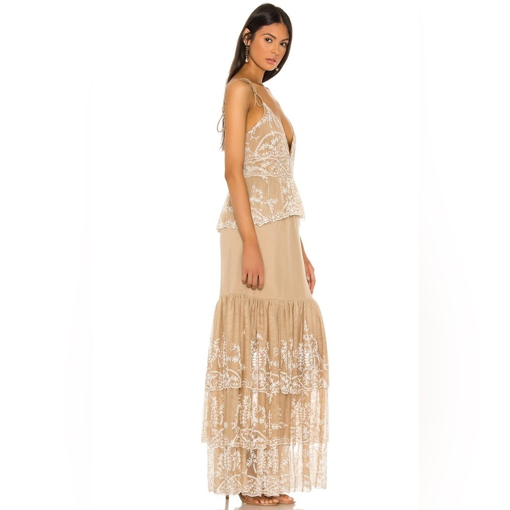 NWOT Tularosa embroidered brier brown long festival dress Size L - Picture 3 of 8